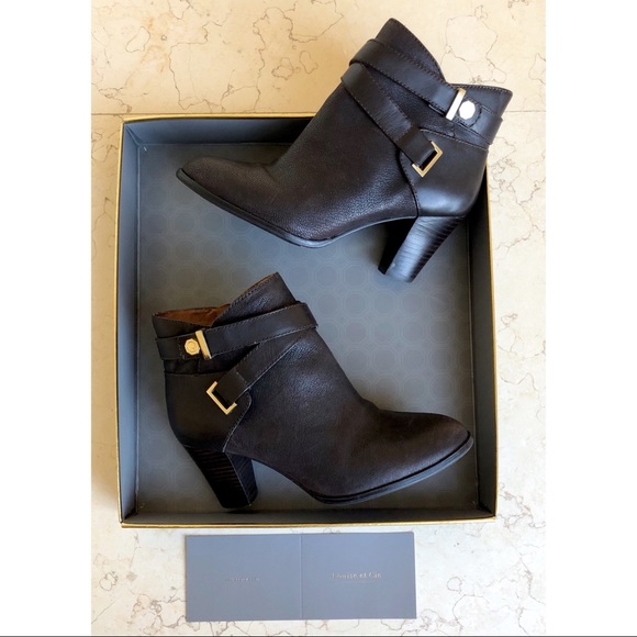 Louise et Cie Lo Ranier Brown Truffle Leather Heeled Booties/ Ankle Boots - Picture 5 of 17